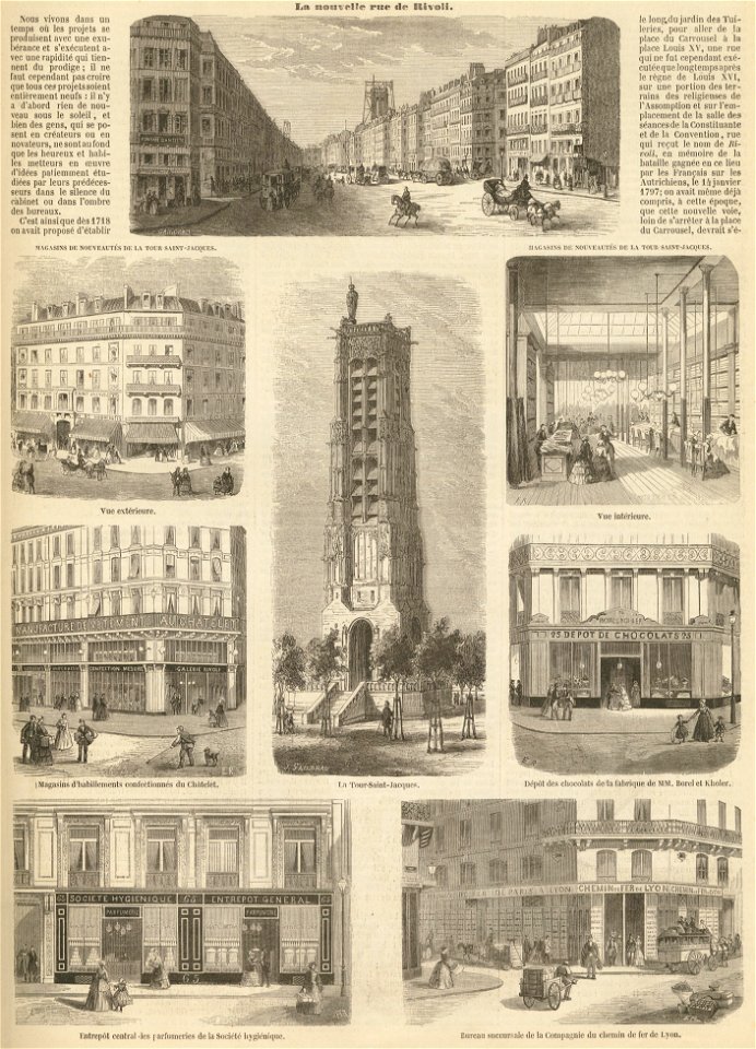La nouvelle rue de Rivoli, 1854