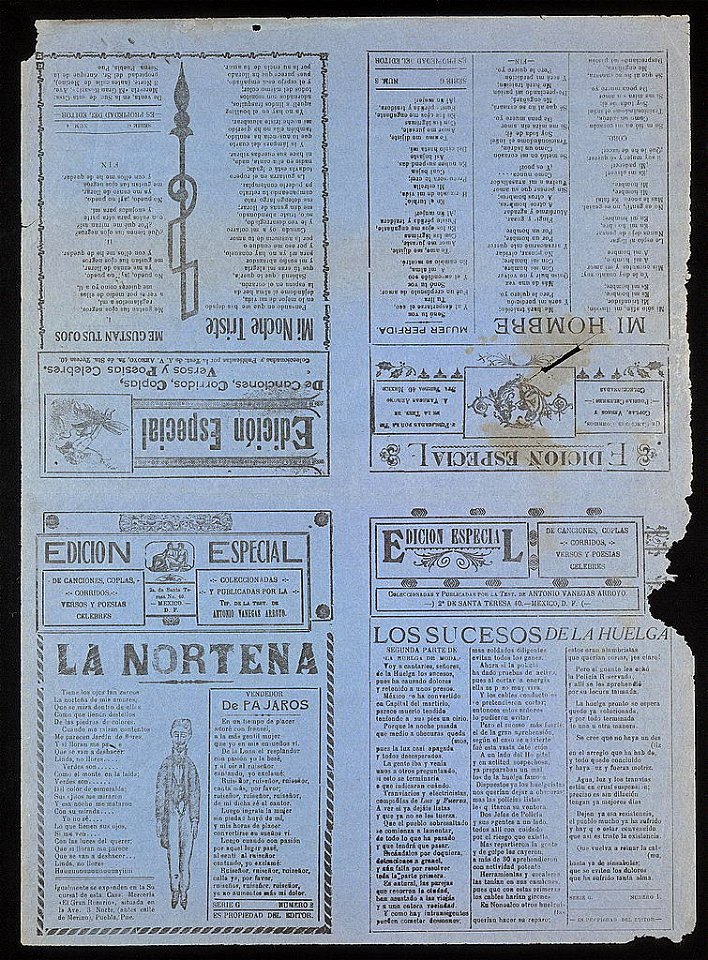 La norteña; Los sucesos de la huelga; Mi hombre; y Mi noche triste LCCN99615961