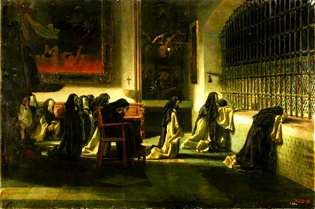 La oración, de Antonio Muñoz Degrain (Museo del Prado). Free illustration for personal and commercial use.