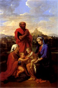 La Sainte Famille avec saint Jean, sainte Elisabeth et saint Joseph priant - Nicolas Poussin - Louvre