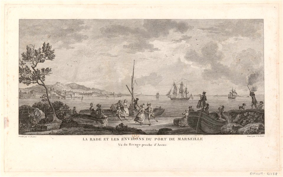 La Rade et les Environs du Port de Marseille Vu du Rivage proche d'Arens btv1b53185638s