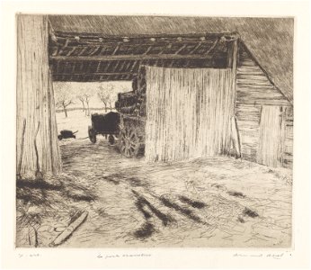 La porte charretière, print by Armand Apol (1879-1950), Belgium, (1914), Prints Department of the Royal Library of Belgium, S.IV 109459