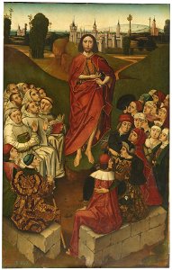 La predicación de San Juan Bautista, del Maestro de Miraflores (Museo del Prado). Free illustration for personal and commercial use.