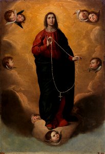 La Virgen del Rosario, de Antonio Arias Fernández (Museo del Prado). Free illustration for personal and commercial use.