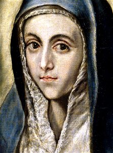 La Virgen María, de El Greco, detalle