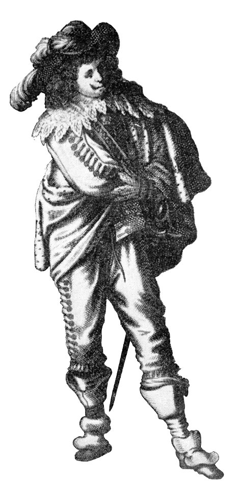 La Troupe Royale, engraving by Abraham Bosse – Deierkauf-Holsboer 1954, Plate IV – Detail with Charles Le Noir