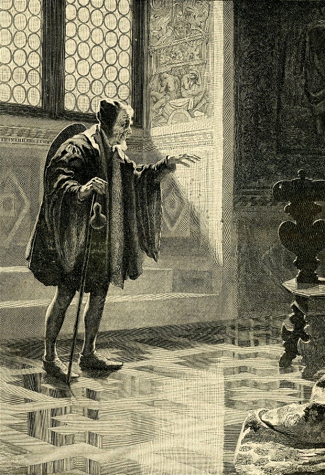 La profezia del pellegrino, quadro di Giuseppe Aureli 1