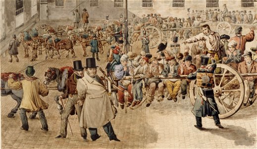 La prison de Bicêtre à Gentilly. Le départ de la chaîne des forçats - Gabriel Cloquemin