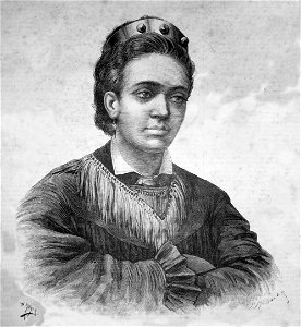La Reine de Tahiti. Dessin de Henri Meyer, 1884
