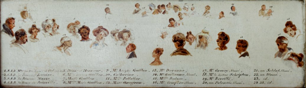 La Reine Marie-Amélie visitant les blessés des journées de Juillet à l'ambulance de la Bourse, le 25 août 1830 by Nicolas Gosse (Carnavalet P 127) 03