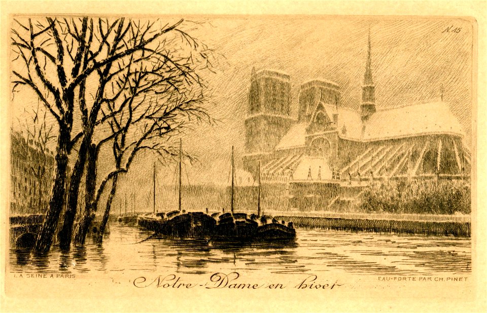LA SEINE À PARIS n° 15 Notre-Dame en hiver (avec marges)