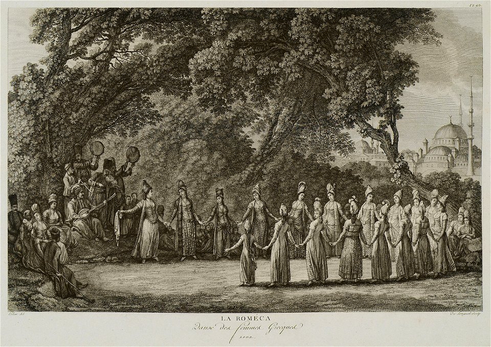 La roméga Danse des femmes greques - D'ohsson Mouradgea - 1790