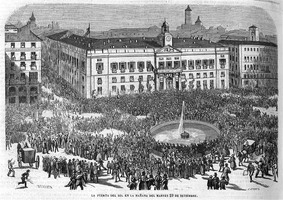 La Puerta del Sol en la mañana del 29 de septiembre de 1868, de Urrabieta