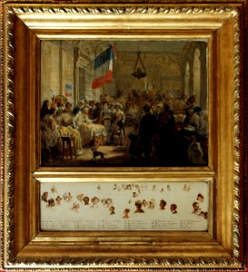 La Reine Marie-Amélie visitant les blessés des journées de Juillet à l'ambulance de la Bourse, le 25 août 1830 by Nicolas Gosse (Carnavalet P 127) 01