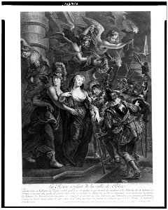 La Reine s'enfuit de la ville de Blois-Parmi tous ces tableaux ... et descend actuellement - Rubens pinxit. ; J.M. Nattier delin. ; Cornelis Vermeulen sculp. LCCN92500583