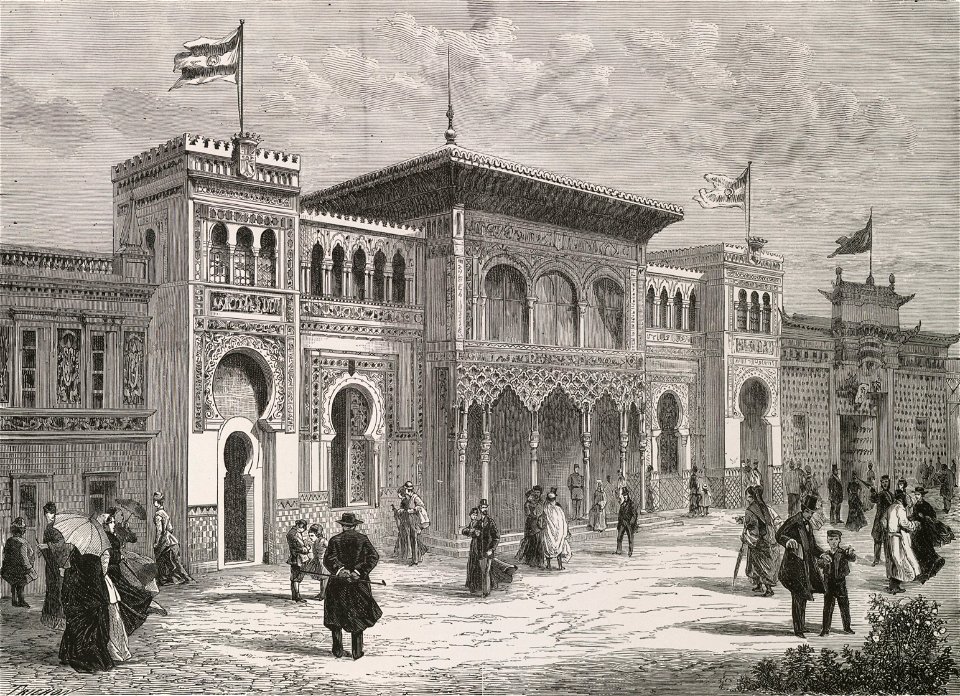 La rue des nations. Façade de la section espagnole