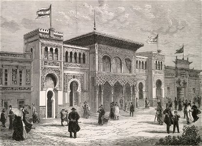 La rue des nations. Façade de la section espagnole