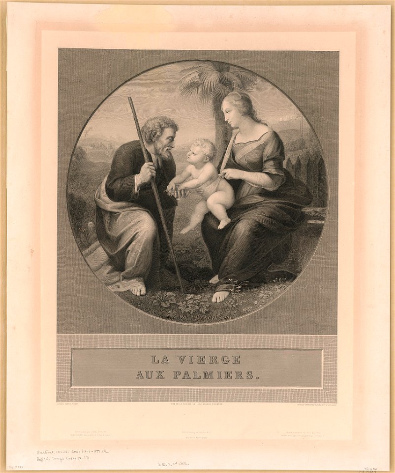 La vierge aux plamiers - Raphaël Sanzio pinxt. ; Achille Martinet delineavit & sculpsit. LCCN2015647804