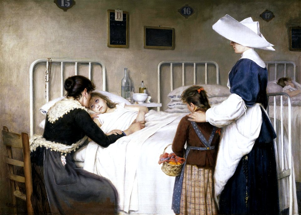La visita de la madre al hospital, de Enrique Paternina García Cid (Museo del Prado)