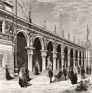 La rue des nations. Façade des sections d'Autriche et de Hongrie