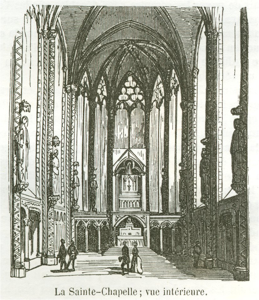 La Sainte-Chapelle, vue intérieure, 1855