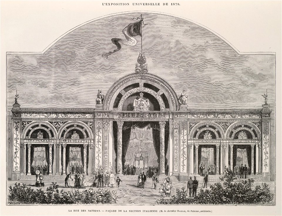 La rue des nations. Façade de la section italienne