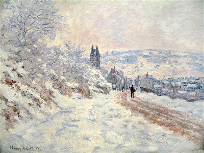 La route de Vétheuil, effet de neige by Claude Monet. Free illustration for personal and commercial use.