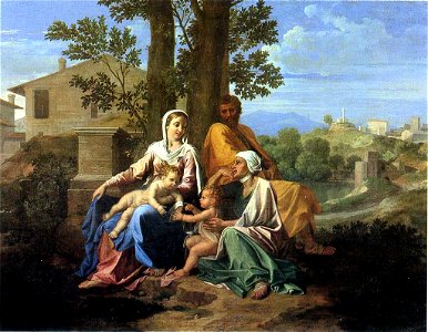 La Sainte Famille avec saint Jean et sainte Élisabeth dans un paysage - Nicolas Poussin - Louvre
