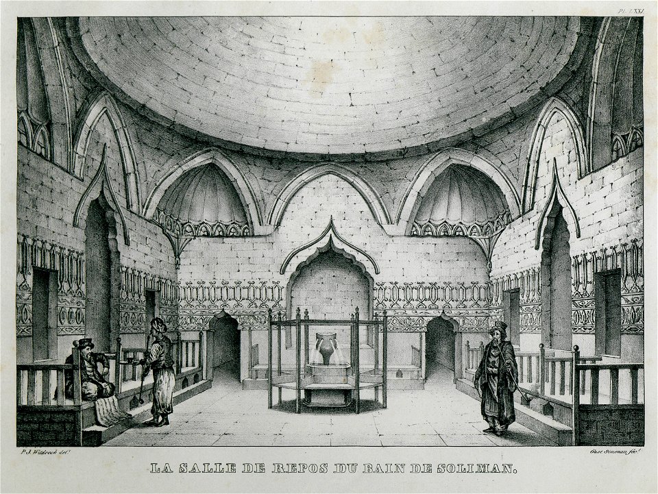 La salle de repos du bain de Soliman - Rottiers Bernard Eugène Antoine - 1828