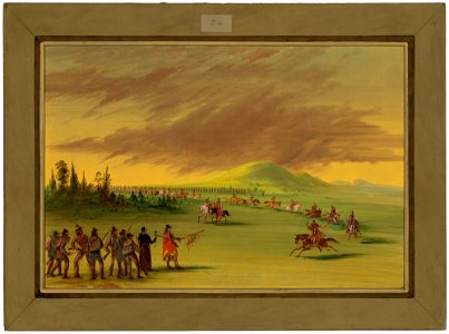 La Salle Meets a War Party of Cenis Indians on a Texas Prairie. C16091