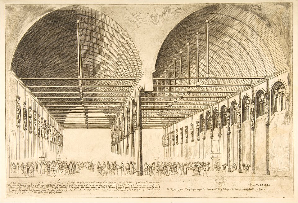 La salle des pas-perdus a l'ancien Palais de Justice, 1855