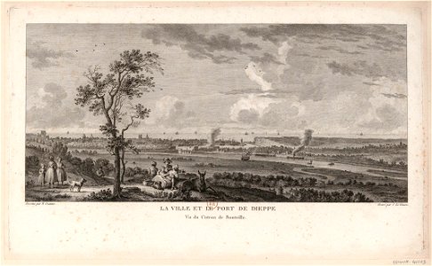 La Ville et le Port de Dieppe Vu du Coteau de Bouteille btv1b531855837