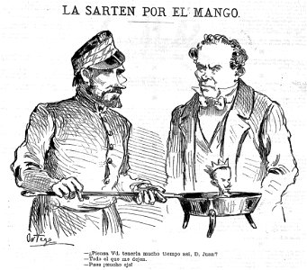 La sartén por el mango, de Ortego. Free illustration for personal and commercial use.