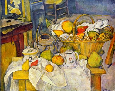 La Table de cuisine, par Paul Cézanne, musée d'Orsay, Yorck. Free illustration for personal and commercial use.