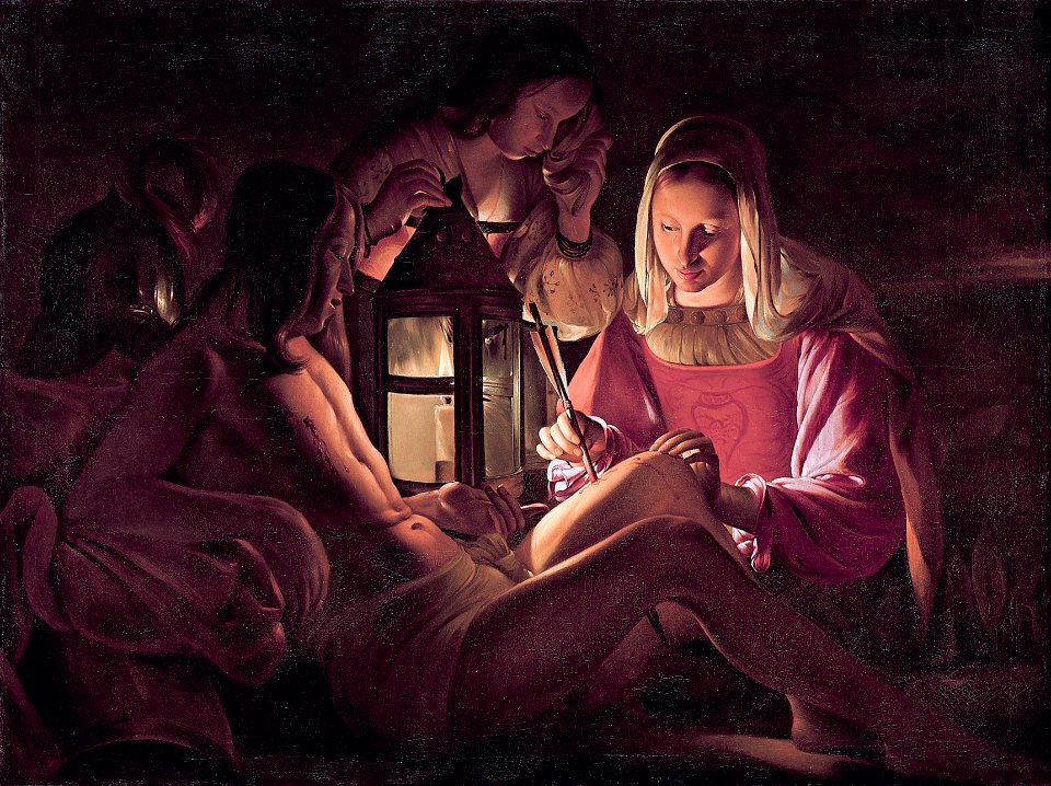 'Saint Sebastian Tended by Irene', attributed to Georges de La Tour, early 1630s, oil on canvas, Kimbell Art Museum