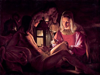 'Saint Sebastian Tended by Irene', attributed to Georges de La Tour, early 1630s, oil on canvas, Kimbell Art Museum