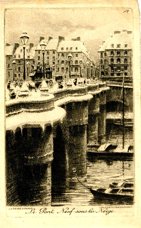 LA SEINE À PARIS n° 7 Le Pont Neuf sous la neige