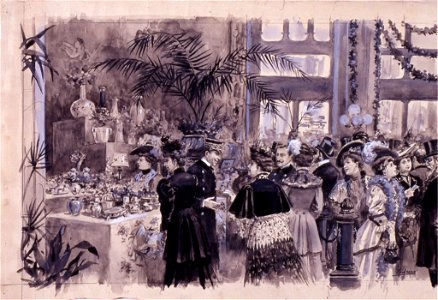 La Tómbola, 30.1.1906, RABASF, painting by Mariano Pedrero