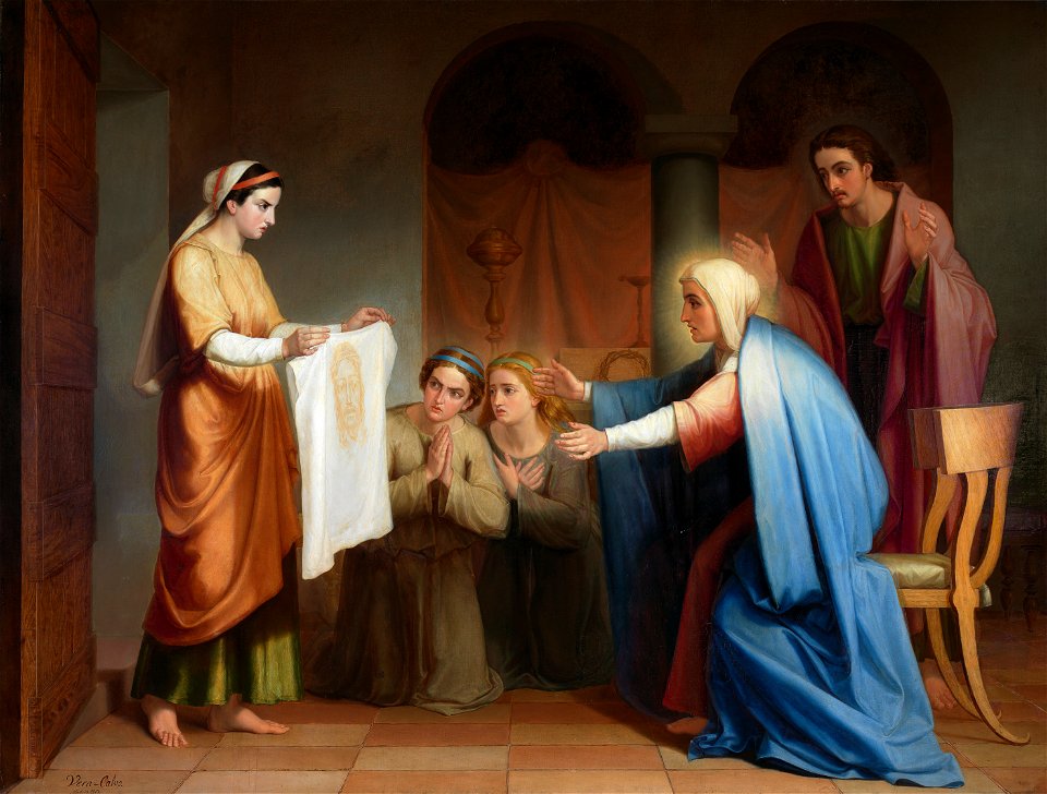 La Verónica mostrando la Santa Faz a la Virgen y San Juan (Museo del Prado)