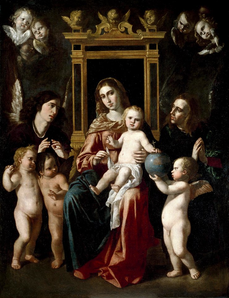 La Virgen con el Niño en un trono con ángeles, de Jerónimo Jacinto Espinosa (Museo del Prado)