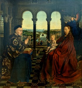 La Vierge du chancelier Rolin - Jan van Eyck - Musée du Louvre Peintures INV 1271 - légèrement recadré