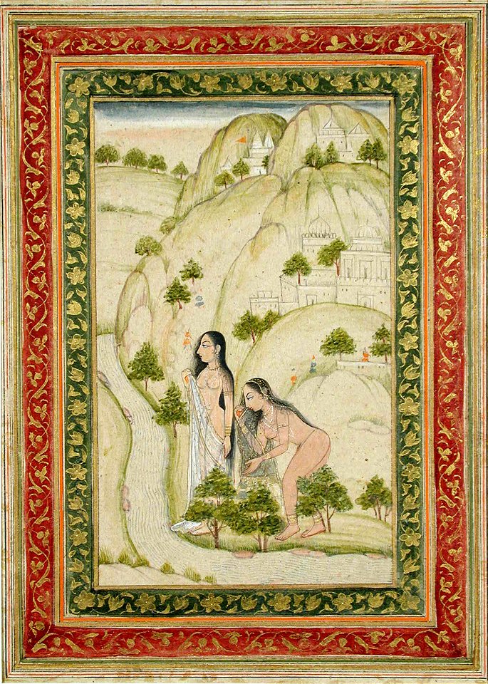 Ladies bathing in a stream (6124549353)