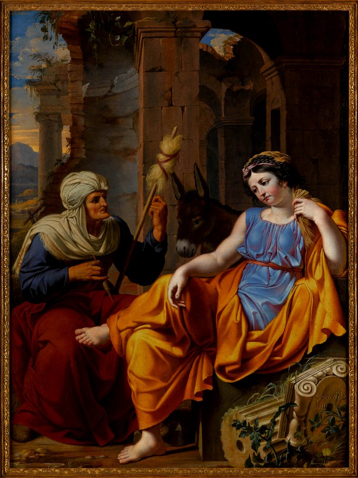 La Vieille et Charité ou Lucius métamorphosé en âne écoute l'histoire de Psyché qu'une vieille raconte à une jeune fille enlevée par des brigands la veille de ses noces (phbw12 0842)