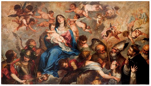 La Virgen con santos, de Pedro Atanasio Bocanegra (Museo del Prado)