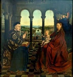 La Vierge du chancelier Rolin - Jan van Eyck - Musée du Louvre Peintures INV 1271
