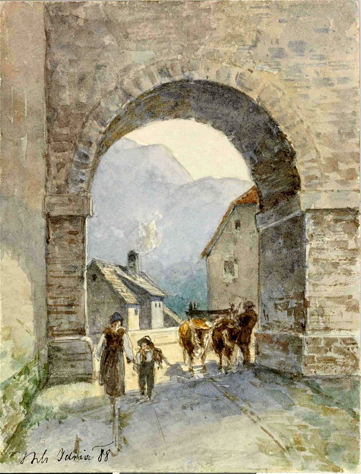 Ladislav Benesch - Idrija-pogled skozi arkado