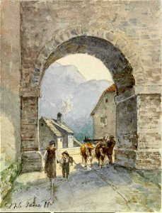 Ladislav Benesch - Idrija-pogled skozi arkado