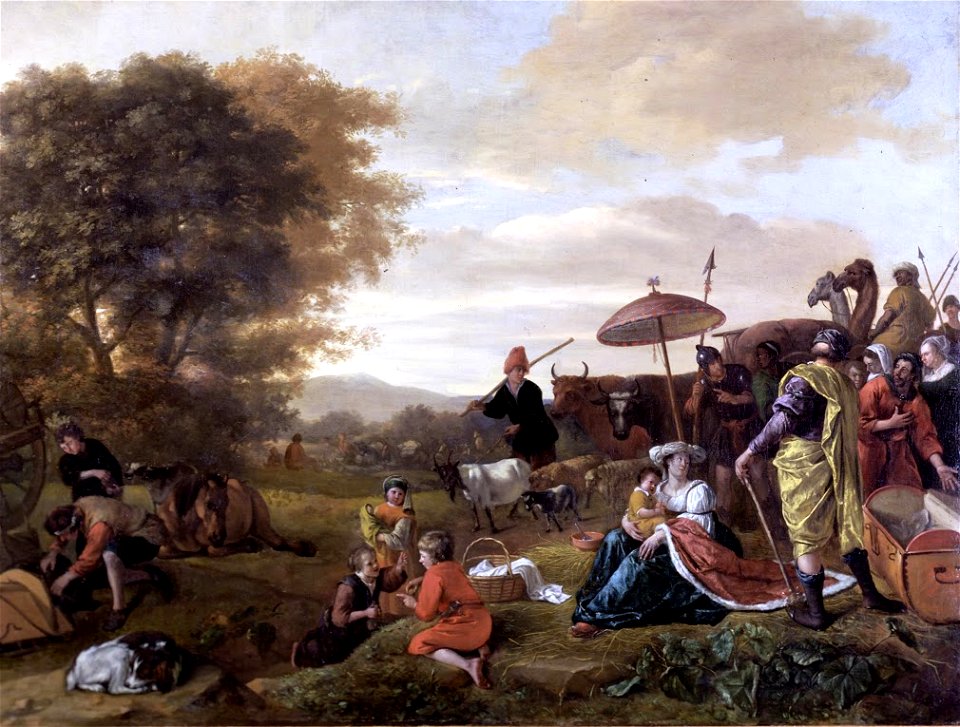 Laban zoekt de door Rachel gestolen Terafim door Jan Steen Museum De Lakenhal S 404