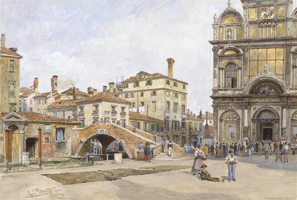 Ladislaus Eugen Petrovits Venezia Sucola grande di San Marco 1900