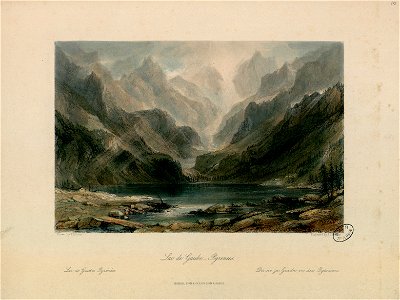 Lac de Gaube, Pyrennees = Lac de Gaube, Pyrénées = Der see zu Gaube in den Pyreneen - Fonds Ancely - B315556101 A ALLOM 2 010